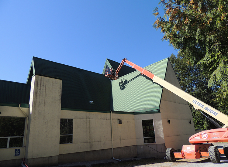 Surlang Roofing Maintenance on St. Mark's Anglican Church in South Surrey, BC