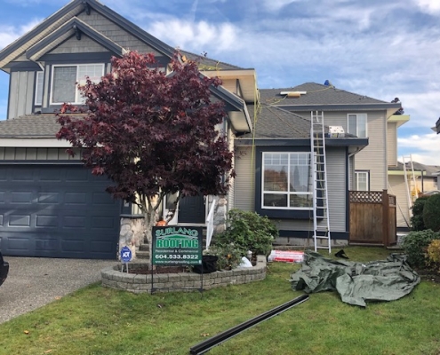 Residential reroofing project in Surrey, BC